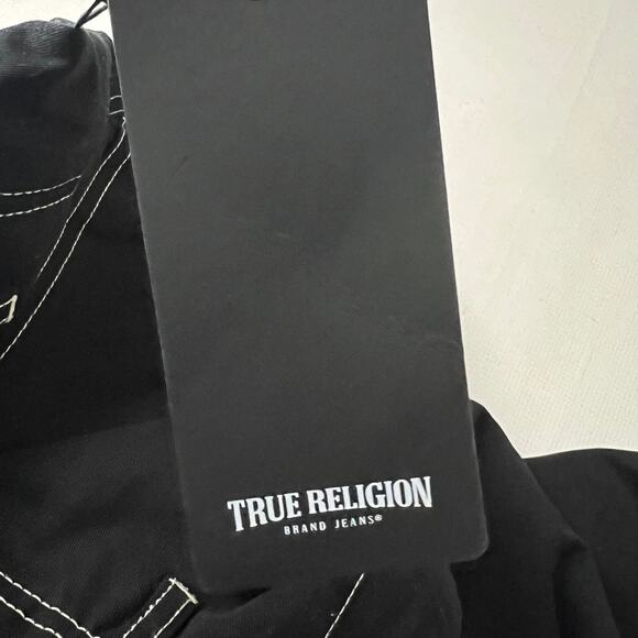 True Religion Baggy Cargo Pants Black Men Size 36 NEW - Picture 7 of 10